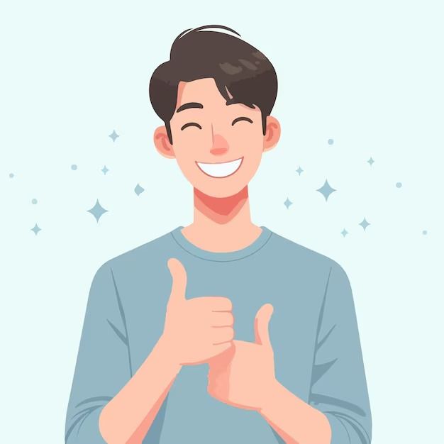 vector guy expressing thumbs up premium vector